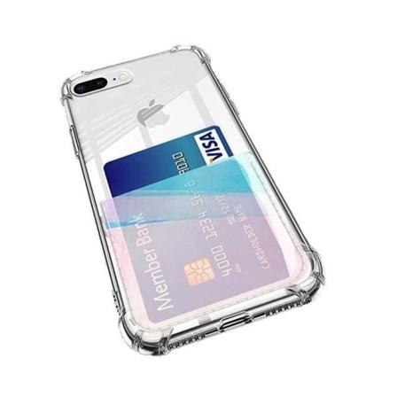 Støtsikkert skall forsterkede hjørner med kortrom iPhone 7 Plus / 8 Plus Transparent