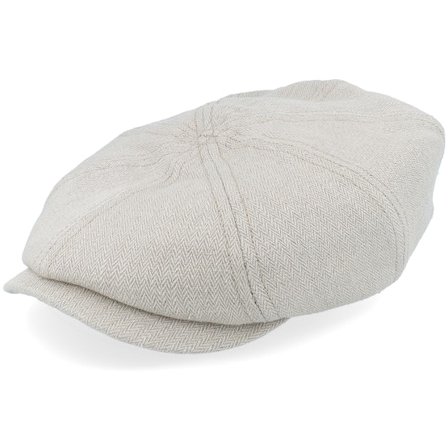Stetson - Beige flatcap Casquette - Hatteras Linen Sustainable Beige Flat Cap @ Hatstore