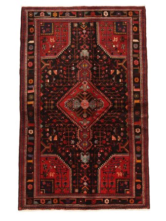 Oriental Toiserekan Rug 147X230 Black/Dark Red Wool, Persia/Iran