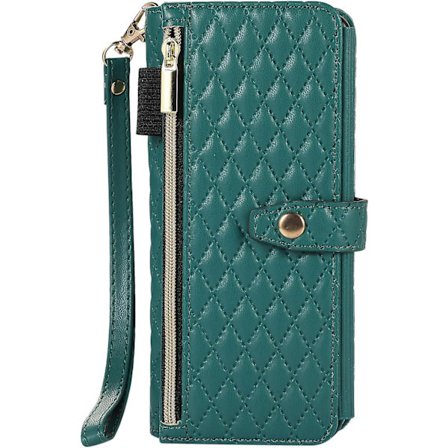 Z Fold 5 Fodral, Lyxigt PU Läder Dragkedja Kortplats Plånboksfodral Kompatibel Samsung Galaxy Z Fold 5 Med Crossbody Lanyard Present