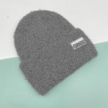Neulehattu miehille ja naisille Ganni Talvi Lämmin Cuff Neulehattu Dark gray