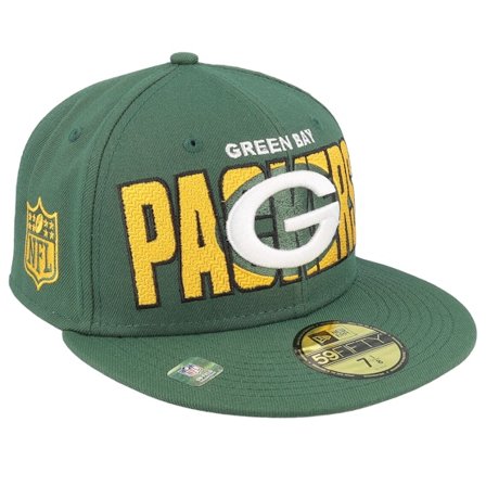 New Era - NFL Green fitted Czapka Z Daszkiem - Green Bay Packers NFL 23 Draft 59FIFTY Green Fitted @ Hatstore