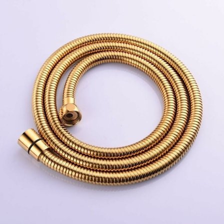 1,5 m Guld Fleksibel Anti-Kink Bruseslange i Rustfrit Stål med Massiv Messingforbindelse