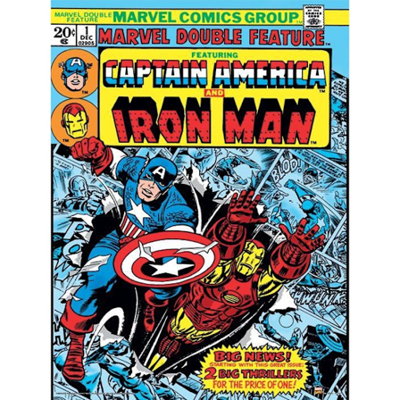 Marvel Comics Captain America och Iron Man Print 40cm x 30cm Röd/Gul/Blå Red/Yellow/Blue 40cm x 30cm