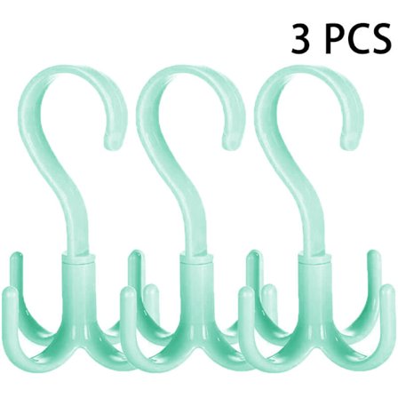 Roterende tørklæde håndtaskearrangør til slipsestativ og bæltearrangør, pakke med 3 plastik håndtaskeophæng til bælter, slips, taske, pung, tørklæder,