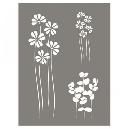 Stencil Mix av blommor 15 x 20 cm