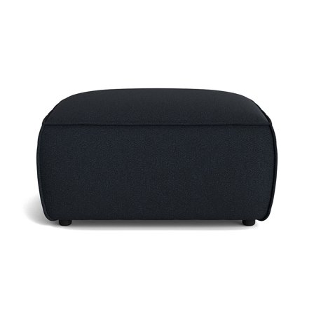 Aura Pouf Sitzhocker in Loop Dunkelblau, moderner Polsterhocker für Wohnzimmer, bequemer Fußhocker mit hochwertiger Polsterung, 44,5cm Höhe