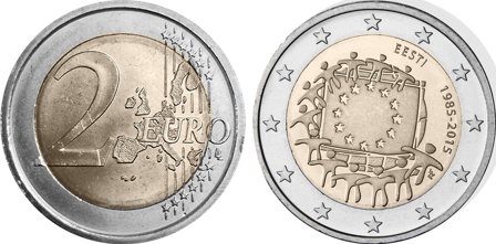 Estland 2015 - 30-årsdagen for EU-flaget - 2 euro mønt
