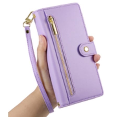 Hot 2025 Mobil lommebok for iPhone 16-serien, bærbar lommebok som kan holde både mobiltelefon og kort, påvirker ikke magnetismen til kortet, lilla