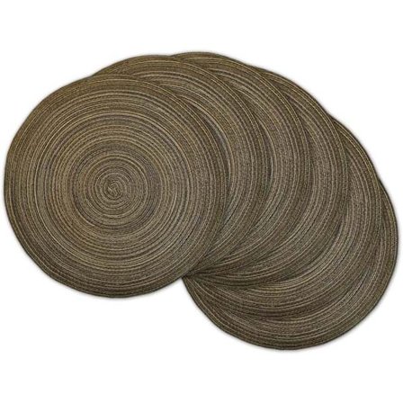 Brikker i sett, brokete runde brikker, runde, 15" diameter, brun, 6 deler