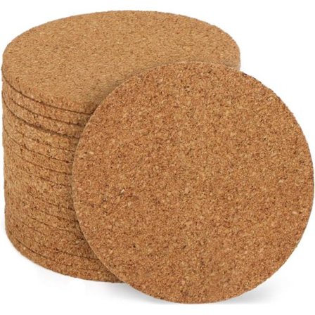 Afrundet Kant Kork Isolationsmåtte Kork Brik, Kork Drikke Brik - Rund Drikke Brik - Kork Brik (20 stk./rund)