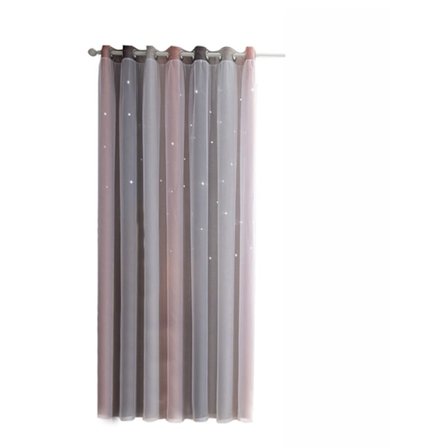 Høje soveværelser til børneværelser, stue, soveværelse, dobbeltlags farvede gardiner, 1 panel (135 x 215 cm, grå)