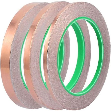 3 PAKKER 25m klæbende kobberfolietape med dobbelt ledningsevne til EMI-afskærmning, farvet glas, håndværk, snegleafvisende middel, elektriske 