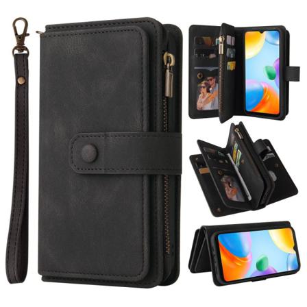 Skalo Xiaomi Redmi 10c Big Wallet 17-fack Plånboksfodral - Svart Svart