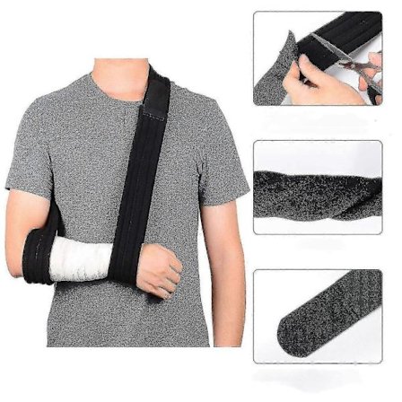 1 st - 175 cm - Svart armsele, justerbar lättviktig bekväm axelimmobiliserande armsele andningsbart axelstöd för arm/hand/armbåge