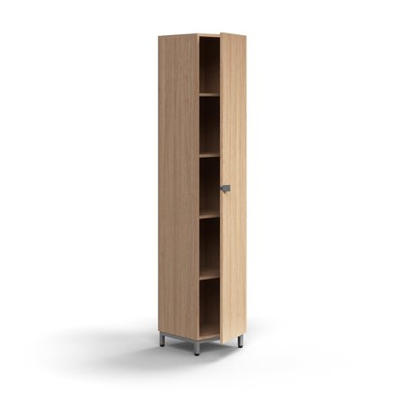 Schrank QBUS, 2020x400x420 mm, Silber, Eiche