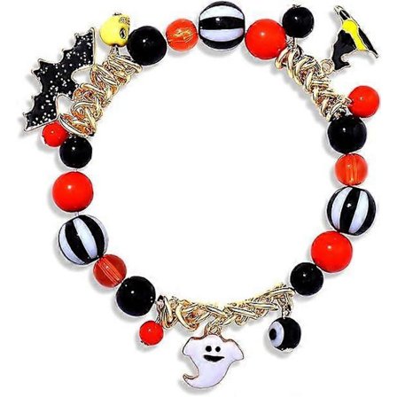 Halloween Armbånd Spøkelse Gresskar Bryter Sjarm Armbånd Gaver Stretch Perlearmbånd for Kvinner Jenter