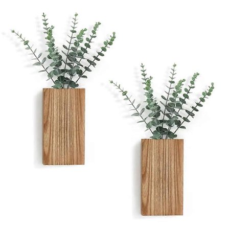 2 KPL Puinen Seinälle Ripustettava Kukkaruukku Paulownia-puusta Koristeellinen Sisäsimulaatiokasvi Koriste