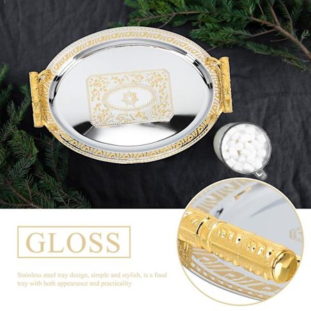 Bricka Badkars Dessert Tallrik Oval Ottoman Bricka Eftermiddagste Serveringsbricka Oval Bricka Kaffeebricka