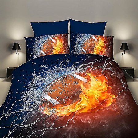 Basketboll Fotboll Påslakan Tredelat Sängklädesset Q