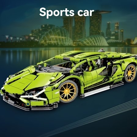 1200 avancerad sportbilsbyggsats, grön racingmodell