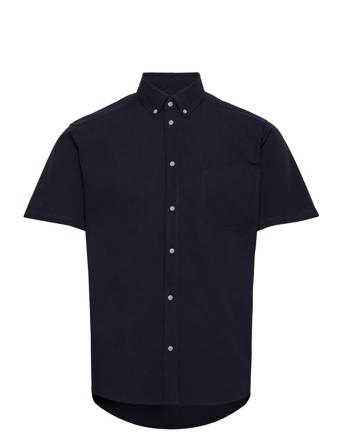 Louis Seersucker Ss Shirt Navy Les Deux