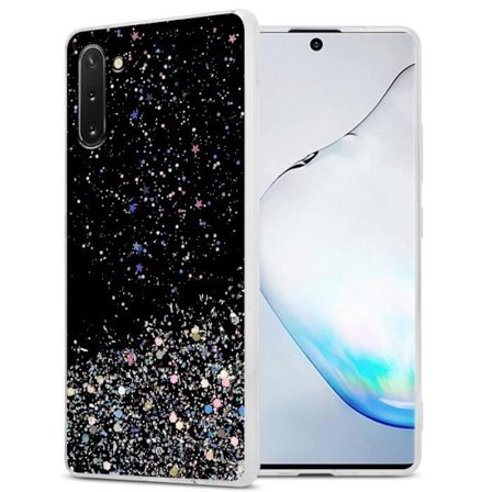 Fodral till Samsung Galaxy NOTE 10 Fodral i svart med glitterfodral Skyddande silikon TPU Glitter paljetter