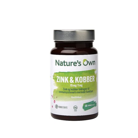 Natures Own Zink og Kobber 50 tabl, Helse & Madvarer, Mineraler, Zink