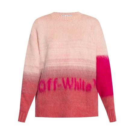 Off White, Round-neck Knitwear Roze, Dames, Maat:M