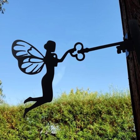 Metal Fe Have Dekoration til Haven, Vægskulptur, Kunst til Hjemmets Græsplæne, 30x20cm, Jern