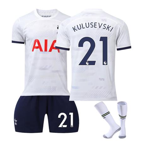 23/24 Ny Sæson Hjem Tottenham Hotspur F.C. KULUSEVSKI Nr 21 Børnetrøjepakke Børn-26