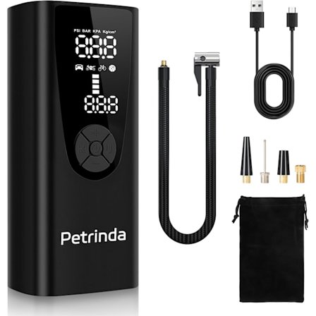 Elektrisk dekkpumpe luftkompressor, 8000mAh USB oppladbar batteribil dekkpumpe, 150PSI bærbar digital dekkpumpe med LED-lys