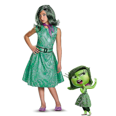 Inside Out 2 Cosplay Kjoler Børn Halloween Scene Kostumer-Perfet Disgust 110