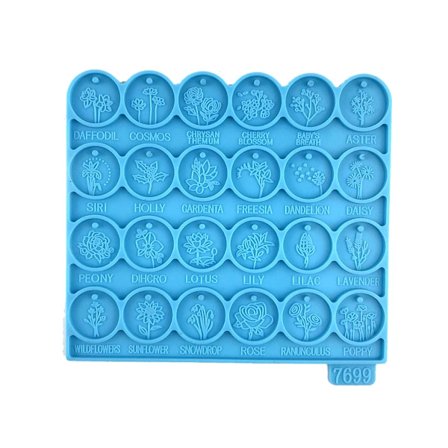 Gör-det-själv växtblomma Nyckelring Silikon Form Gör-det-själv-prydnadshänge Smycken Mould för Valentine Kärlekspresent