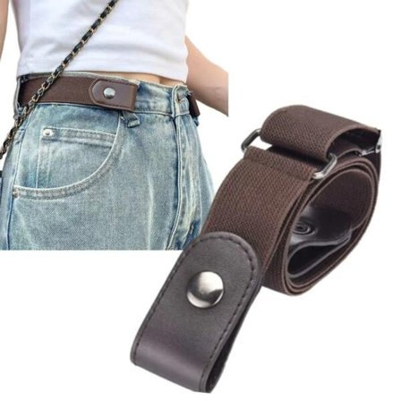 Elastiskt Skärp Utan Spänne Dam Brun