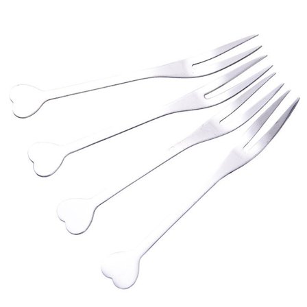 Heart-Shaped Stainless Steel Fruit Forks - Home Fruit Picks