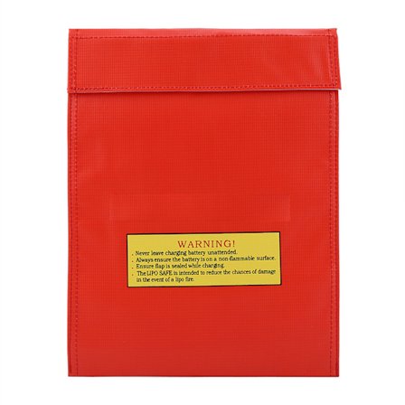 Brannsikker pose Li po batteri sikkerhet bærbar to størrelser pose ladesekk (rød L)