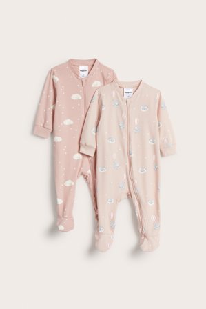 Kappahl | Pitkähihaiset pyjamat, 2 kpl:n pakkaus Pinkki 74 | Pinkki