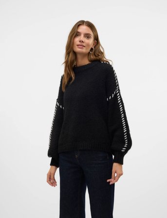 Vero Moda Vmfeng Ls O-Neck Pullover Ga Boo - Black - M