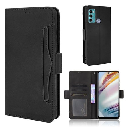 Modernt Motorola Moto G40 Fusion / Motorola Moto G60 fodral med plånbok - Svart