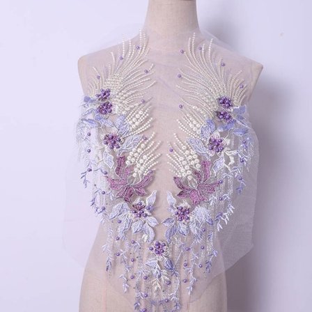 Pitsi Applique-aihe Ompele Applique Patch Kirjonta Kukkien Peilauskuvio Käsityön DIY-askarteluun