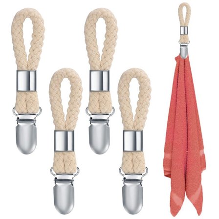 Håndklædekroge - 4-pak - Kroge - Håndklædeklemmer - Viskestykkekroge - Hængende type - Med klemmer