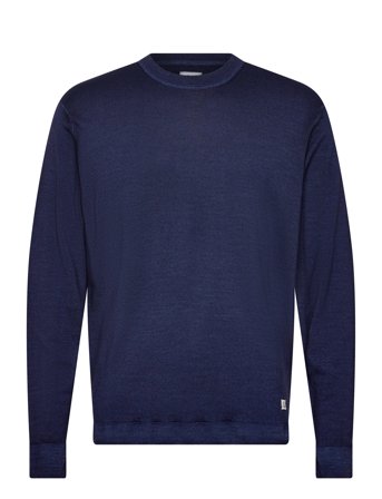 C.P. Company Merino Wool Fast Dyed Crew Neck Logo Knit - Navy - L