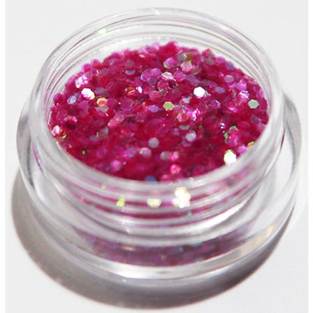 Negleglitter - Hexagon - Mørk cerise - 8ml - Glitter