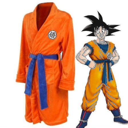 Tegneserie Anime Cosplay Dragon Ball Son Goku Fleece Tykk Badekåpe Termisk Nattkjole Ungdom Par Hjemmekostyme