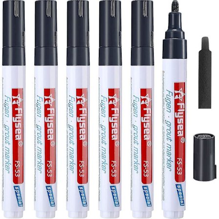 Fugepenn for vegg - Fugefornyerpenn - Reparasjonspenn - Fugefyllerpenn for kjøkken, gulv og veggfliser (svart)