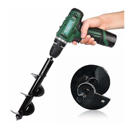 Hageskruer Bor Bit Verktøy Spiral Hullgraver Jordbor Earth Drill-4cmx22cm