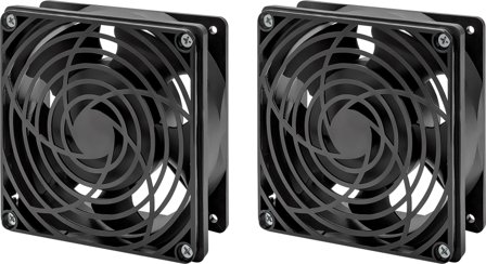 INTELLINET INT 19" Ventilation Unit, 2 Fans, for 19" Wallmount, Black