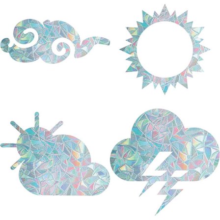 16PCS vær vindusglass klistremerker glass klamrer statiske regnbue klistremerker solfanger dekorasjoner ikke-klebende prismatisk vinyl for å forhindre