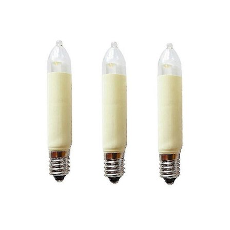 20 stk. E10 LED-lysestake Lampe Liten Sokkel Plugg 8-55v 0.1-0.2w Lengde 65mm Erstatningslampe